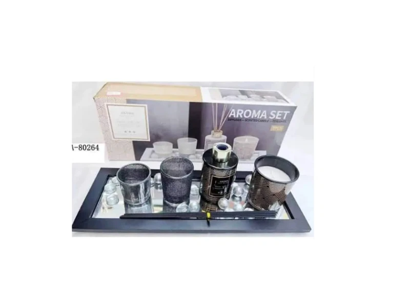 Set Aromaterapie Sticlă + Ceară + Lemn A-80264 WEI